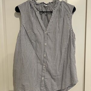 Old Navy Black and White Checkered Sleeveless Blouse